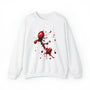 Blood Splash Elegance: Unisex White Sweatshirt