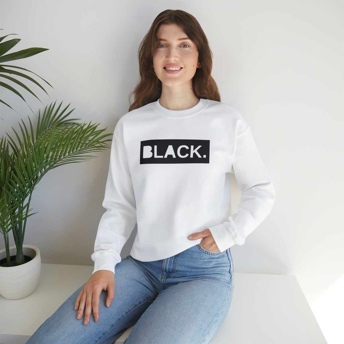 Our BLACK and white Unisex Crewneck Sweatshirt