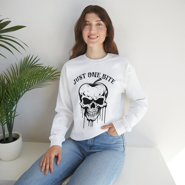Just One Bite" White Unisex Sweatshirt 💀 – Dare to Wear