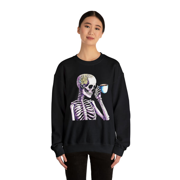Royal Bones: Skeleton with Crown Crewneck Sweatshirt